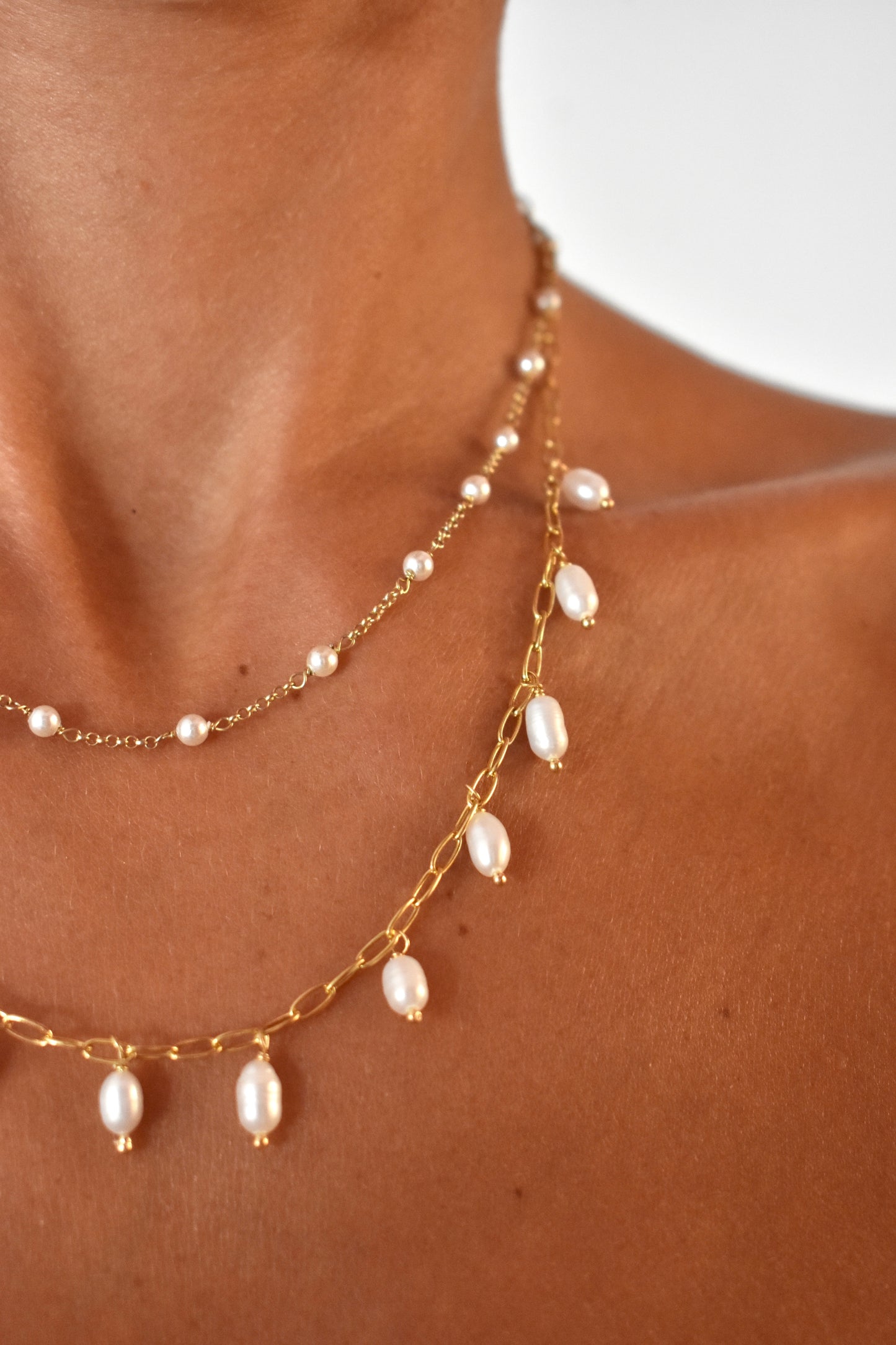 Girocollo rosario con perle naturali